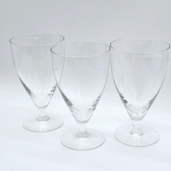 Fostoria Puritan crystal Ice Tea Glasses 6" set-3 midcentury modern minimalist - Picture 3 of 9
